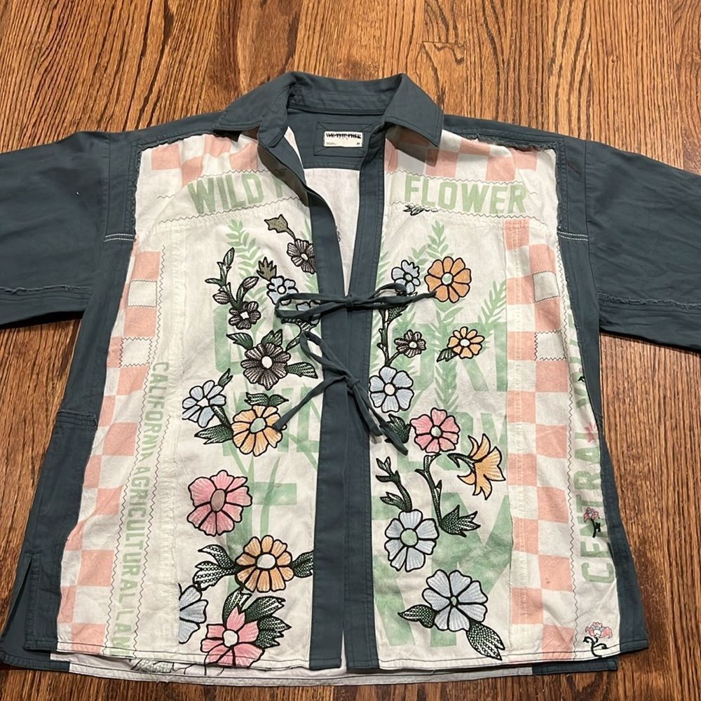 FREE PEOPLE We The Free Pressed in Flowers Embroidered Floral Kimono Jacket - Picture 7 of 11